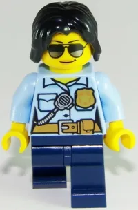 LEGO Police Officer, Female, Dark Blue Legs, Sunglasses minifigure