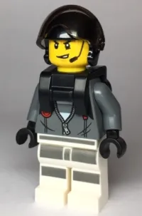 LEGO Sky Police - Jail Prisoner Jacket over Prison Stripes, Neck Bracket (for Parachute) minifigure