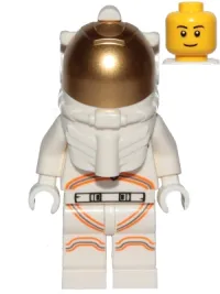 LEGO Astronaut - Male, White Spacesuit with Orange Lines, Thin Grin minifigure