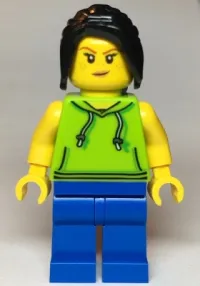 LEGO Tourist / Surfer - Female, Lime Hoodie minifigure