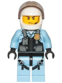 LEGO Police - Helicopter Pilot, Bright Light Blue Jumpsuit minifigure