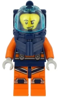 LEGO Deep Sea Diver - Male, Dark Blue Helmet, Lopsided Grin minifigure