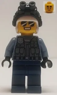 LEGO Police Officer - Duke DeTain, Sand Blue Police Jacket, Dark Blue Legs, White Helmet minifigure