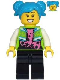 LEGO Poppy Starr - Lime Jacket, Black Legs, Dark Azure Hair minifigure
