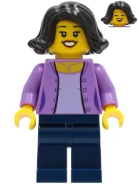 LEGO Mom - Medium Lavender Jacket, Dark Blue Legs, Black Hair minifigure