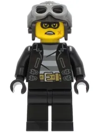 LEGO Police - Clara the Criminal, Pearl Dark Gray Aviator Cap minifigure