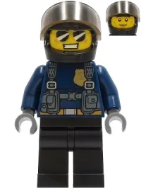 LEGO Police Officer - Duke DeTain, Black Helmet, Trans-Black Visor minifigure