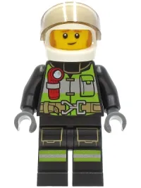 LEGO Fire Fighter - Clemmons, White Helmet, Trans-Black Visor minifigure