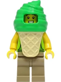 LEGO Ice Cream Vendor - Male, Lime Hoodie, Bright Green Ice Cream Suit minifigure