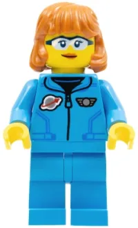 LEGO Lunar Research Astronaut - Female, Dark Azure Jumpsuit, Dark Orange Hair, Safety Glasses minifigure