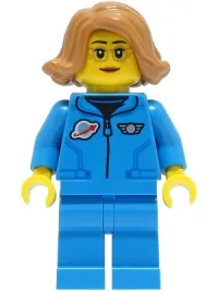 LEGO Lunar Research Astronaut - Female, Dark Azure Jumpsuit, Medium Nougat Hair, Glasses minifigure