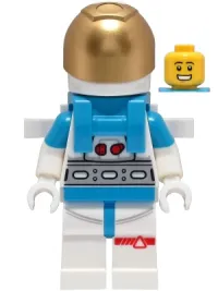 LEGO Lunar Research Astronaut - Male, White and Dark Azure Suit, White Helmet, Metallic Gold Visor, Backpack Clips, Open Mouth Smile minifigure