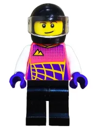 LEGO Go-Kart Racer, Coral Race Suit, Black Helmet and Legs minifigure