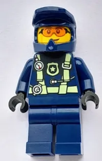 LEGO Police - City Officer Dark Blue Diving Suit and Helmet, Orange Glasses minifigure