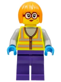 LEGO Shirley Keeper - Neon Yellow Safety Vest minifigure