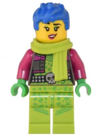 LEGO Raze - Lime Scarf, Blue Hair minifigure