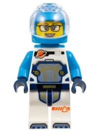 LEGO Astronaut - Female, Dark Azure Helmet, Dark Azure Backpack, White Space Suit with Dark Azure Arms set