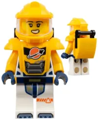 LEGO Astronaut - Female, Bright Light Orange Helmet, Bright Light Orange Armor, White Space Suit with Bright Light Orange Arms set