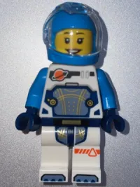 LEGO Astronaut - Female, Dark Azure Helmet, White Space Suit with Dark Azure Arms minifigure