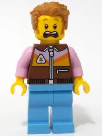 LEGO Camper - Male, Reddish Brown Jacket, Medium Blue Legs, Medium Nougat Tousled Hair minifigure