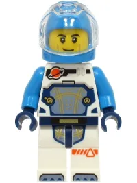 LEGO Astronaut - Male, White Spacesuit with Dark Azure Arms, Dark Azure Helmet minifigure
