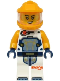LEGO Astronaut - Female, White Spacesuit with Bright Light Orange Arms, Bright Light Orange Helmet, Trans-Clear Visor minifigure