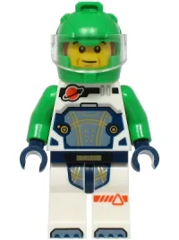 LEGO Astronaut - Male, White Spacesuit with Bright Green Arms, Bright Green Helmet, Trans-Clear Visor set