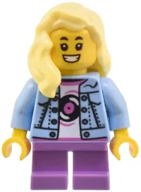 LEGO Child - Girl, Bright Light Blue Denim Jacket, Medium Lavender Short Legs, Bright Light Yellow Hair set