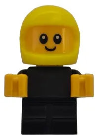 LEGO Driver Junior - Black Body, Neon Yellow Helmet (Firefighter) minifigure