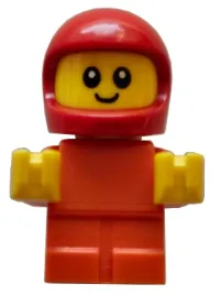 LEGO Driver Junior - Reddish Orange Body, Red Helmet (Construction Worker) minifigure