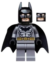 LEGO Batman - Dark Bluish Gray Suit, Gold Belt, Black Hands, Starched Cape minifigure