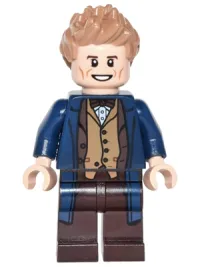 LEGO Newt Scamander, Dark Blue Trench Coat, Dark Tan Vest minifigure