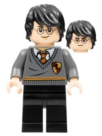 LEGO Harry Potter, Gryffindor Stripe and Shield Torso, Black Legs, Tousled Hair minifigure