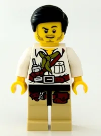 LEGO Hero - White Shirt with Olive Green Bandana minifigure