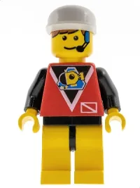 LEGO Divers - Control 1, Yellow Legs with Black Hips, White Cap minifigure