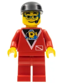 LEGO Divers - Control 2, Red Legs, Black Cap, Glasses and Headset minifigure