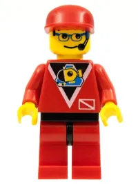 LEGO Divers - Control 2, Red Legs with Black Hips, Red Cap minifigure