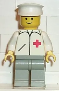LEGO Doctor - Straight Line, Light Gray Legs, White Hat minifigure