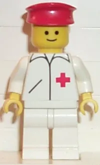 LEGO Doctor - Straight Line, White Legs, Red Hat minifigure