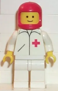 LEGO Doctor - Straight Line, White Legs, Red Classic Helmet minifigure