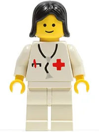 LEGO Doctor - Stethoscope, White Legs, Black Female Hair minifigure