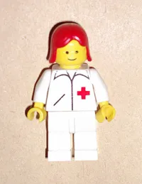LEGO Doctor - Straight Line, White Legs, Red Female Hair minifigure