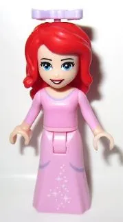 LEGO Ariel, Human - Bright Pink Dress with White Stars, Lavender Bow minifigure