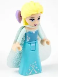 LEGO Elsa - Sparkly Light Aqua Cape, Lavender Hair Bow minifigure