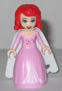 LEGO Ariel, Human - Bright Pink Dress with Magenta Stars, White Cape minifigure