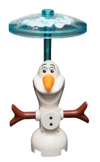 LEGO Olaf, Buttons, Clip on Back with Dish - Brick Built minifigure
