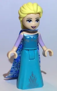 LEGO Elsa - Medium Blue Long Narrow Cape with Snowflakes, Lavender Sleeves minifigure