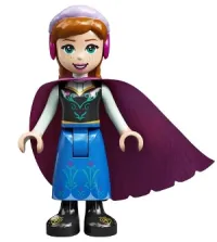 LEGO Anna - Blue Skirt, Black Boots and Black Top, Light Aqua Sleeves and Windswept Magenta Cape minifigure