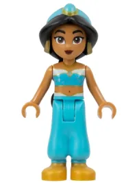 LEGO Jasmine - Pearl Gold Shoes, Sparkles on Top, Belly Button minifigure