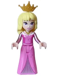 LEGO Aurora - Dark Pink Dress, Magenta Vest, Gold Necklace and Crown Tiara minifigure